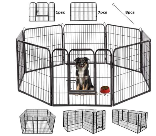 Meilleurs prix pour Parc enclos pour chiot - 8 panneaux pour chiots animaux grillage rongeur petit avec porte HOMBUY