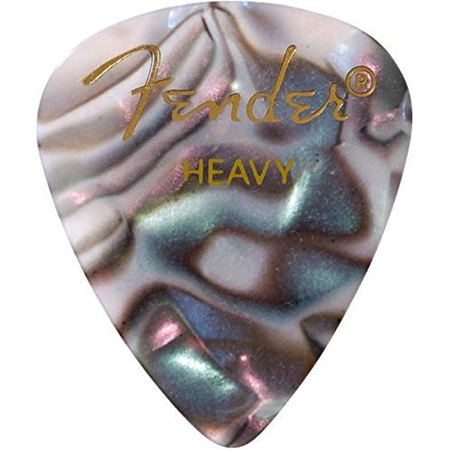 Fender 351 Classic Celluloid Picks 12-Pack (Couleurs assorties) Abalone (Heavy) - Lot de 12 médiators