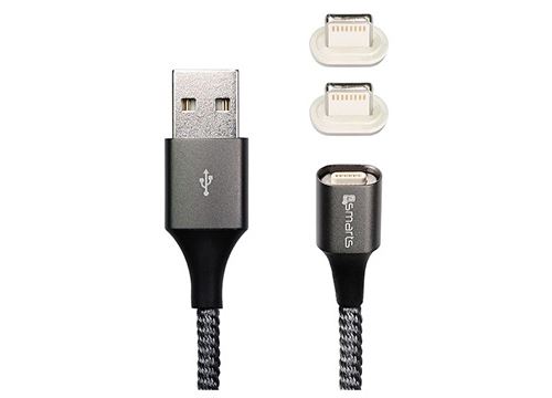 Câble Lightning Magnétique 4smarts GravityCord 2.0 - 1m - Gris