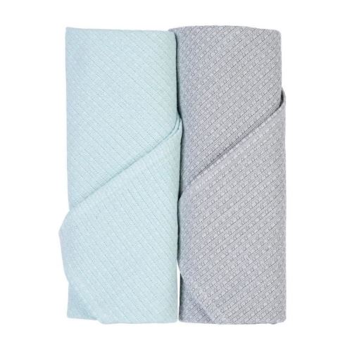 LILOU MIAKA Lot de 2 langes Fouta - Gris et aqua