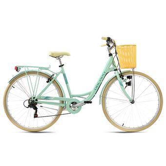 Velo De Ville Femme 28 Cantaloupe Vert Avec Panier Tc 48 Cm Dacapo Velos Achat Prix Fnac