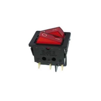 Interrupteur à Bascule Avec Voyant Néon - 5 Pièces - 250V 15A/30A - Étui Rouge/jaune - Uxcell