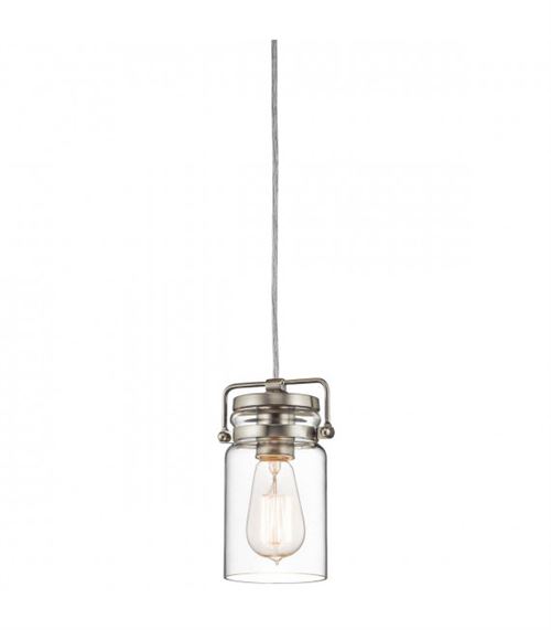 Suspension Brinley, nickel brossé, verre