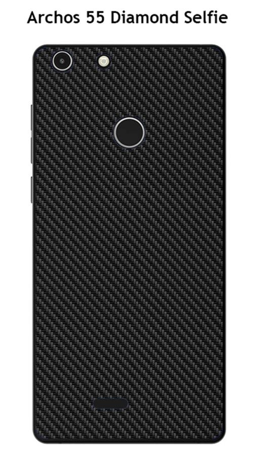 Coque TPU gel souple Archos 55 Diamond Selfie design Carbone Noir