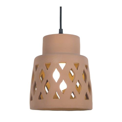 Tosel 11484 suspension algarve céramique 100 w e27 marron