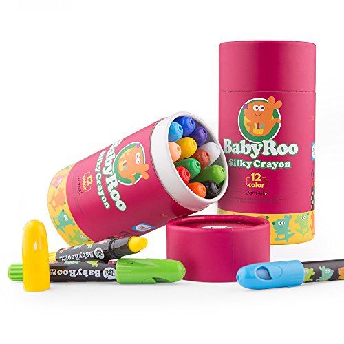 Jar Melo Silky Crayons -12 couleurs 3 en 1 effet (Crayon- Pastel- Aquarelle) gel crayons -Tistables, Jumbo, Lavables, Non Toxiques, Lisses Art Supplies Couleurs pour AdultesEnfantsTouilleurs