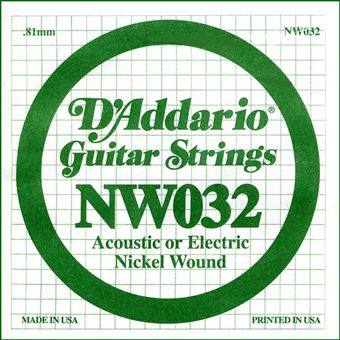 Filet rond NW032 Corde 032 D/'addario guitare électrique