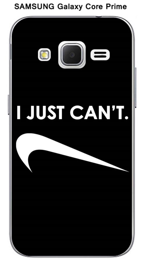 Coque TPU gel souple Samsung Galaxy Core Prime SM G360 design Citation I just can't Texte blanc fond noir