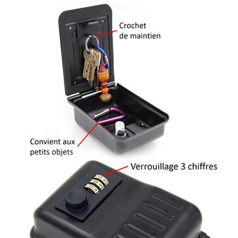 Mini coffre-fort voyage & voiture avec câble de sûreté - 0,7 L