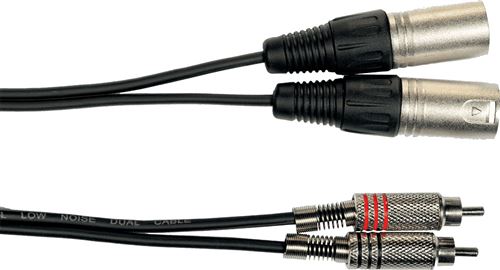 Câble 2 XLR mâle - 2 RCA mâle - Yellow câble K09 3 mètres