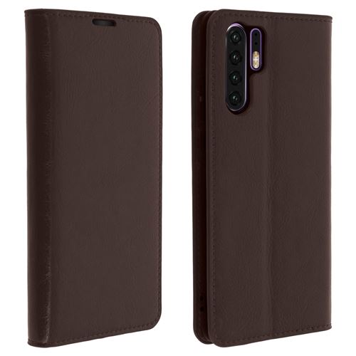 Étui Huawei P30 Pro Housse Cuir Portefeuille Support Vidéo marron