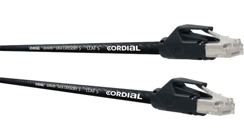 Câble de raccordement RJ45 CAT 5 S/UTP Cordial CSE 1 HH 5 [1x RJ45 mâle - 1x RJ45 mâle] noir 1.00 m