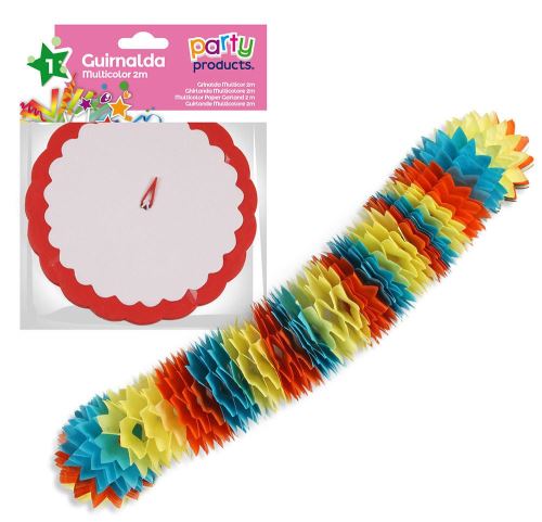 Guirlande en papier multicolor bande 2m