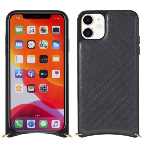 Coque en TPU + PU mutural avec sangle gris pour votre Apple iPhone 11 6.1 pouces