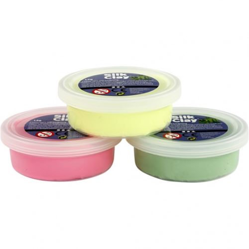 Silk Clay set d'argile rose / citron vert / vert 14 grammes 3 pièces