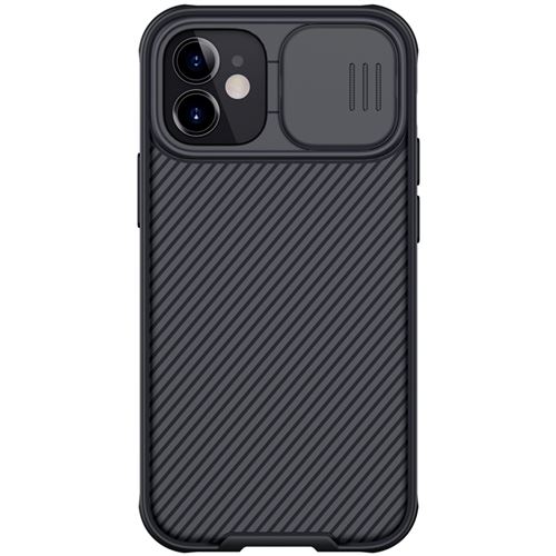Coque Avec couvercle de caméra Slide Anti-chute Pour iPhone 12 6.1-Noir
