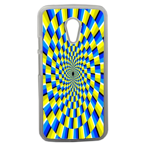 Coque Effet D'optique Jaune Et Bleu Compatible Motorola Moto G2 Transparent