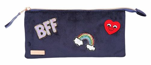 Depesche Top Model Velvet Velvet Blue BFF Trousse à crayons BFF Trousse de maquillage Sac d'école