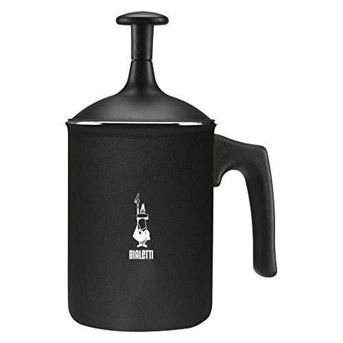 Bialetti tutto crema mousseur à lait 3 tasses avec passoire double pour un mousse de lait stable, 0.5 l noir