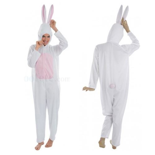 déguisement de lapin adulte 164 cm - taille unique - blanc - chaks c1102164
