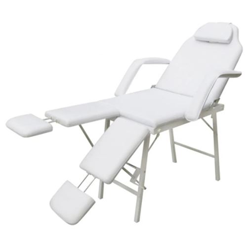 vidaXL Fauteuil de podologie blanc crème inclinable et pliant