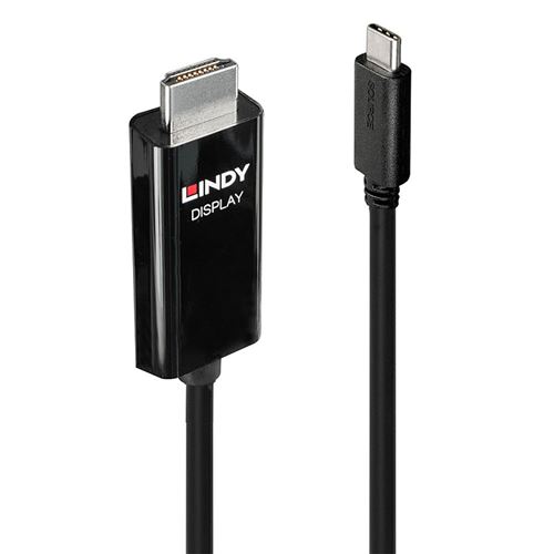 Lindy USB Type C to HDMI 4K60 Adapter Cable - Câble adaptateur - USB-C mâle pour HDMI mâle - 50 cm - blindé - noir - rond, support 4K