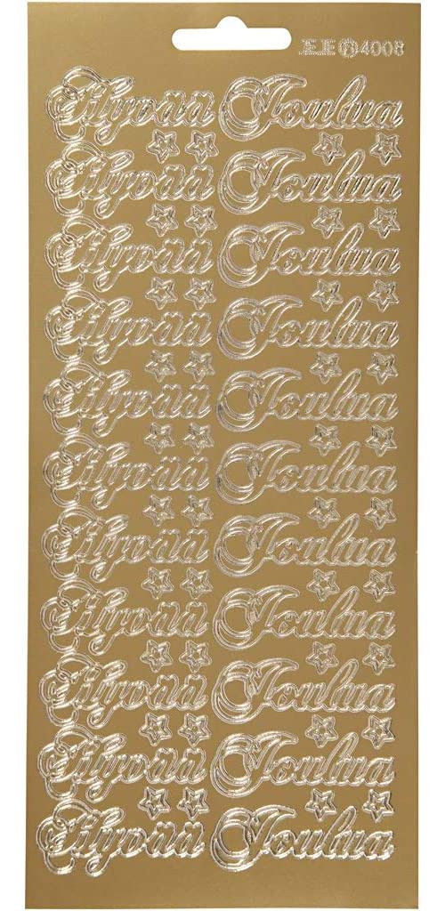 Creotime autocollants en aluminium Hyvaa Joulua 66 pièces d'or