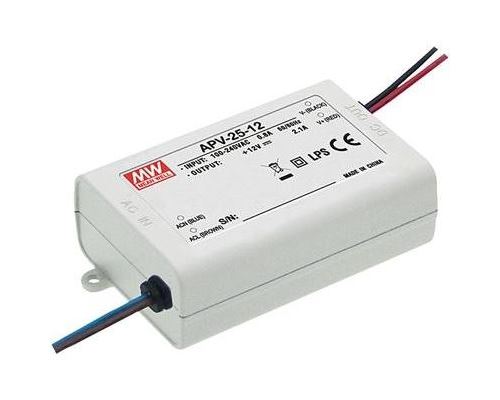 Driver led mean well apv-25-12 25 w 12 v 2100 ma tension constante