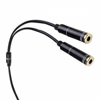 Adaptateur Audio Jack 3.5mm pour Micro Casque, 30cm - Noir - Français