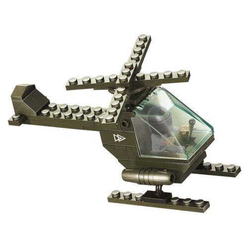 Jeu de construction brique emboitable compatible lego sluban hélicoptère d’attaque combat militaire armé m38 b5700 pilote articulé