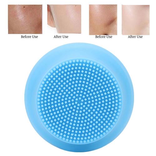 Mini instrument de nettoyage de beauté de silicone de nettoyage de visage ultrasonique (Bleu)