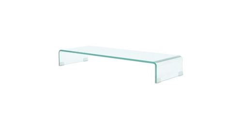 vidaXL Tv-meubel/monitorverhoger transparant 90x30x13 cm glas