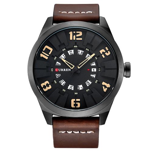 Montre Homme Quartz Brun+Jaune Sport CURREN 8258