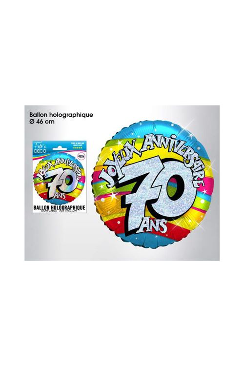 Ballon Metallique 70 Ans - Multicolores