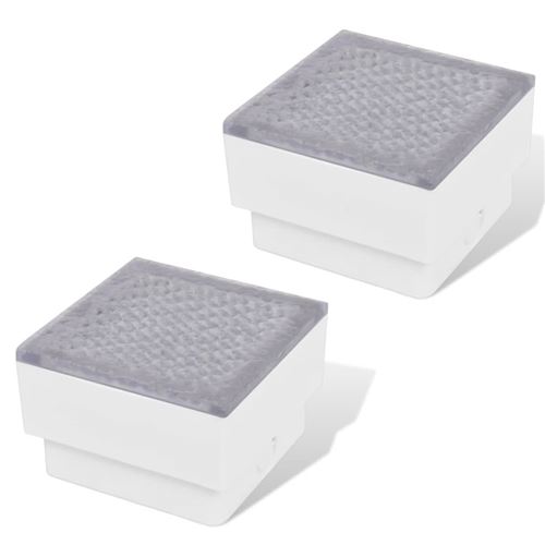 Vidaxl Blanc Lampes Enterrées À Led 2 Pcs 100X100x68 Mm - Image 3