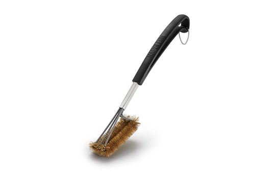 Triple brosse de cuisson Napoléon en laiton pour grille de cuisson en fonte Bois clair