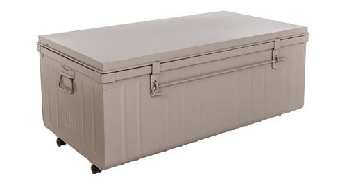 Pierre Henry - Table basse malle en métal Taupe