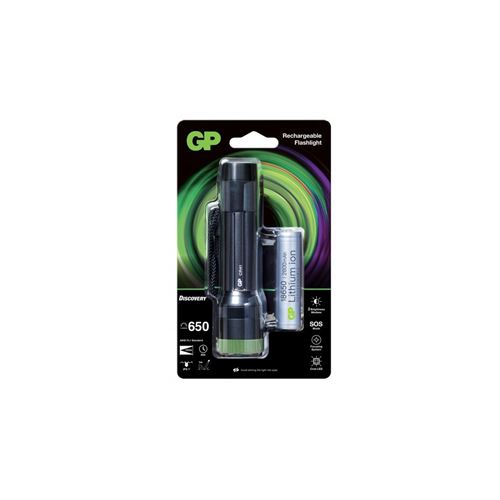 Gp discovery GPDISFLCR41BL935 led lampe de poche à batterie 650 lm 40 h 179 g