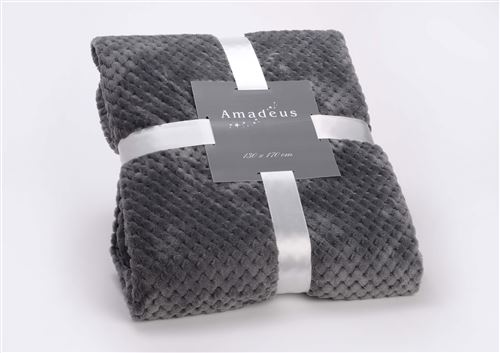 Amadeus Plaid damier 130x170 - Gris - Polyester - vue 1