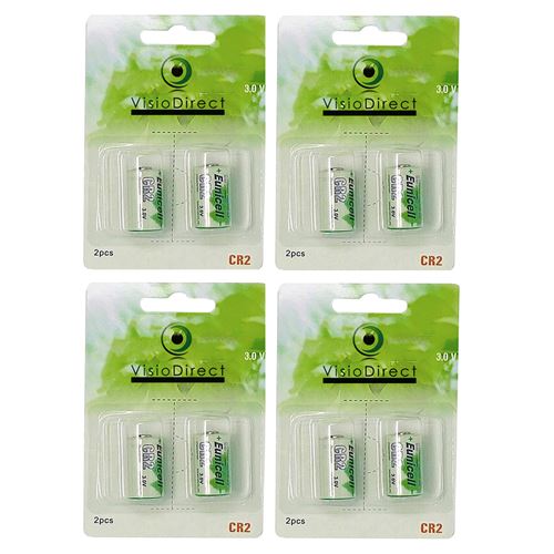 Lot de 8 Piles lithium type CR2 3V 800mAh compatibles CR15270 - Visiodirect -