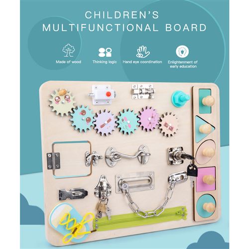 Busy Board Jouet Montessori Motricité fine pour bébés filles de 2 ans