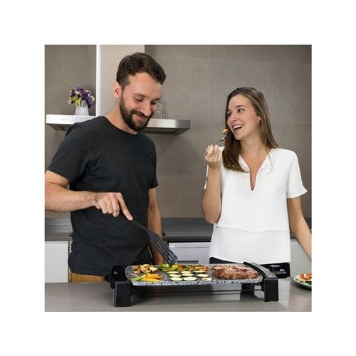 Plancha électrique Cecotec Rock&Water 2500 Noir, Revêtement RockStone, Tehrmostat réglable