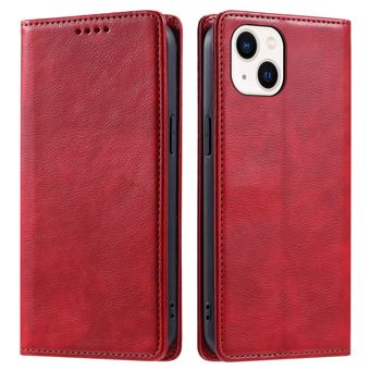 Coque pour iPhone 13 Mini GANGXUN Etui Portefeuille Mince en Cuir à Rabat Magnétique avec Support - Rouge - 1