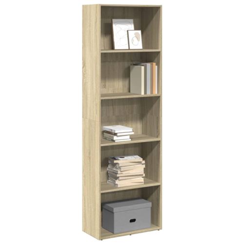 Bibliothèque chêne sonoma 60x30x189 cm bois d ingénierie
