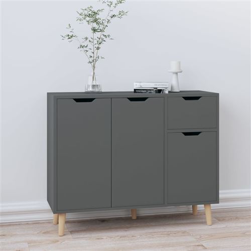 vidaXL Buffet Gris 90x30x72 cm Aggloméré