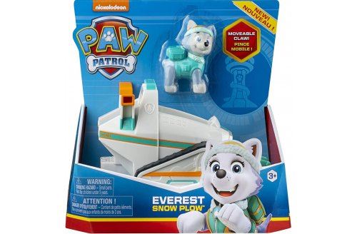 Pat patrouille : everest et son chasse-neige - vehicule - figurine chien - paw patrol
