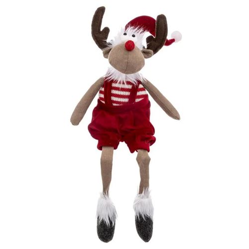 Non Communiqué Rouge Peluche Enfant Renne Salopette Soir 52Cm