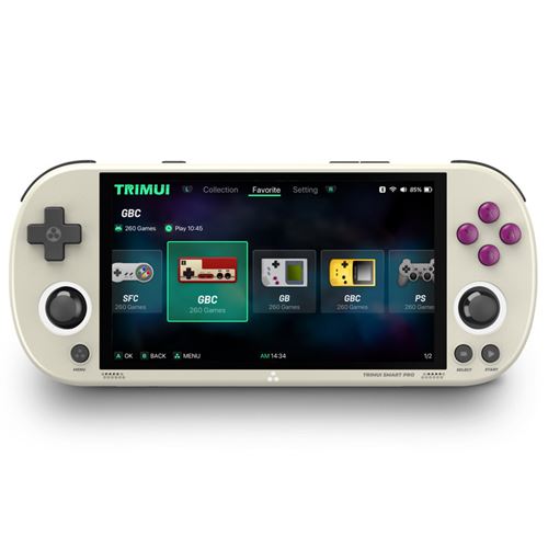Console de jeu SZSMART Trimui Smart Pro 4,96 pouces, système open source 256 Go (16 000 Go) - Vert