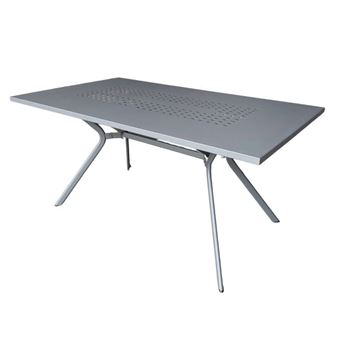 BERAKA - Table de jardin en acier gris traité anti-corrosion - Altobuy - 1