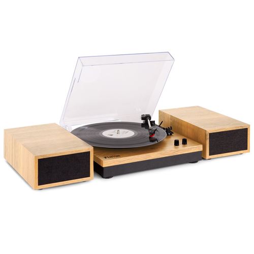 Fenton Rp165L - Platine Vinyle Avec 2 Haut-Parleurs Intégrés – Bois Clair, 3 Vitesses De Disques 33 ?, 45 Et 78 Tours